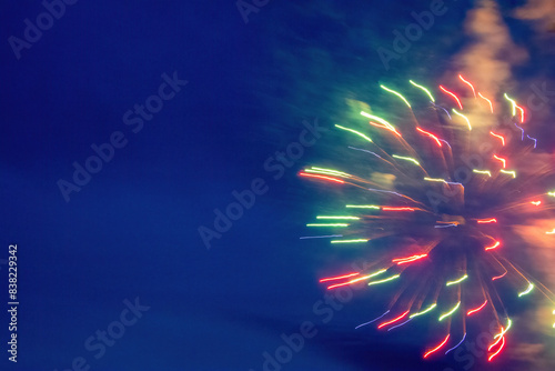Fireworks in the blue sky photo