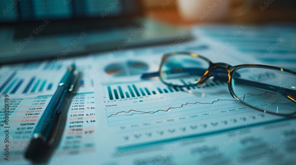 An image of a financial document with stock market performance data and analysis charts An image of a financial document with stock market performance data and analysis charts