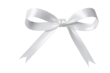 white ribbon bows on a transparent background