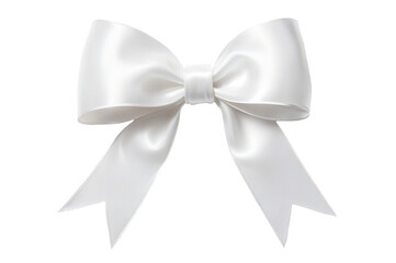 white ribbon bows on a transparent background