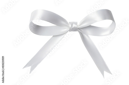 white ribbon bows on a transparent background