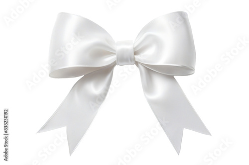 white ribbon bows on a transparent background