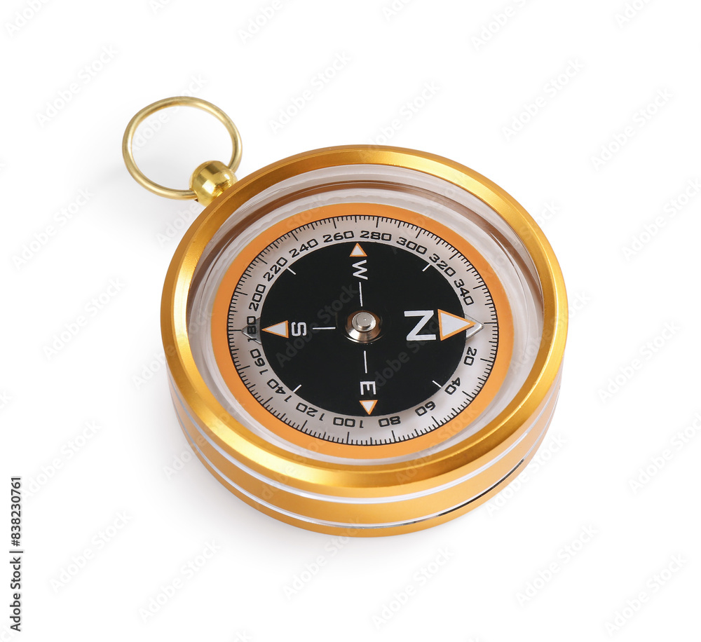 One compass isolated on white. Navigation equipment One compass isolated on white. Navigation equipment