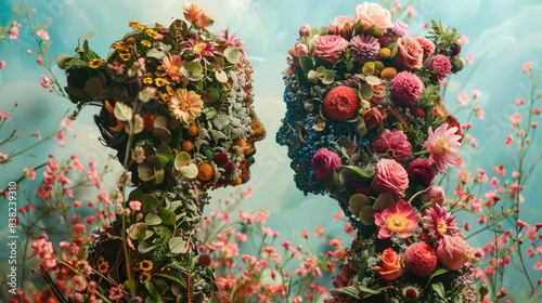 Representation of a couple in floral art © Vladyslav  Andrukhiv