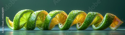 Close-up of beautifully sliced ​​lime.