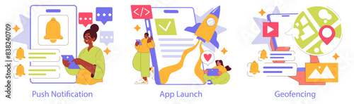 Branded App. Flat Vector Illustration