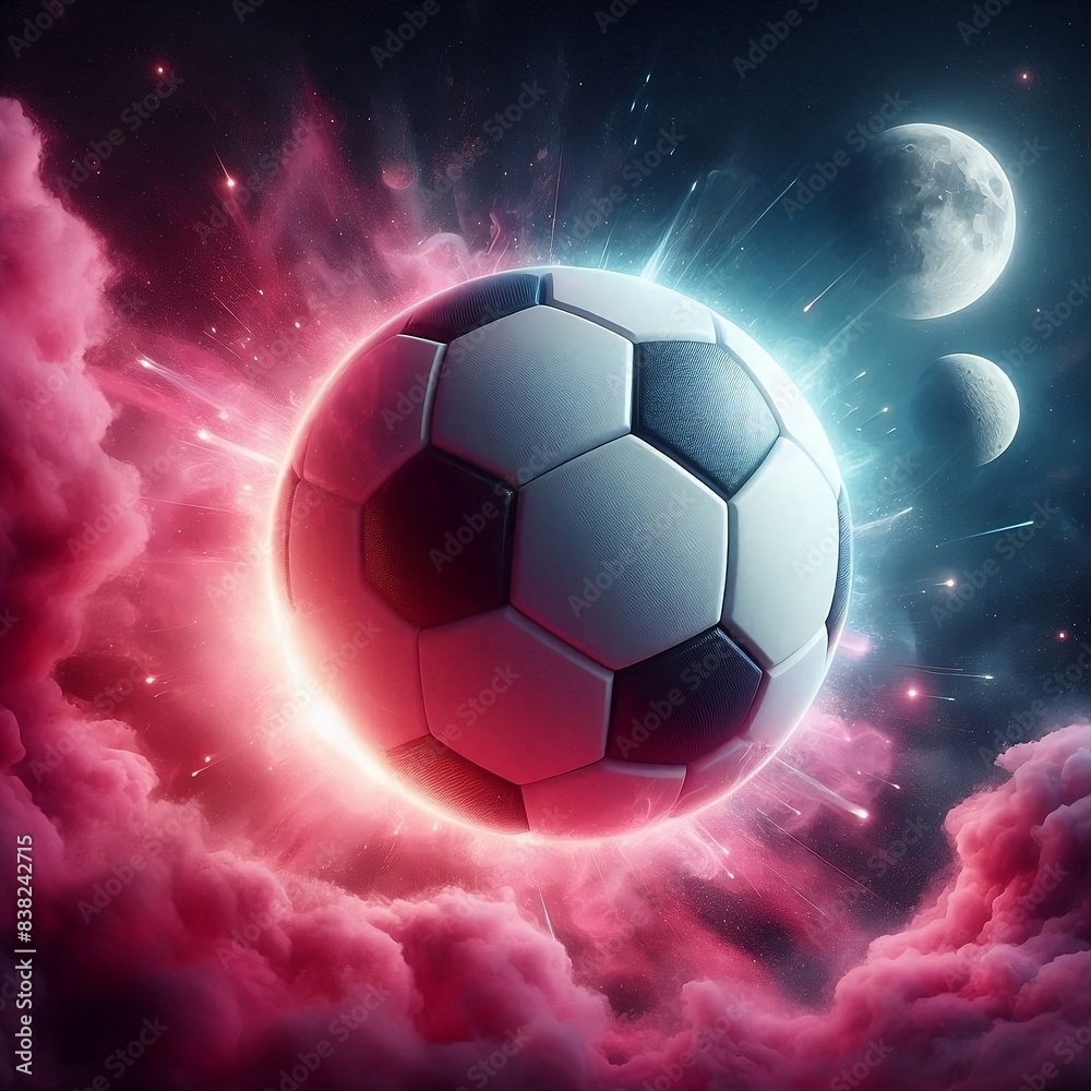 Fototapeta premium soccer ball in fire