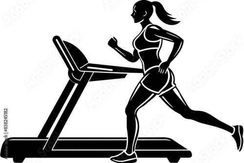 while jogging silhouette vector illustration