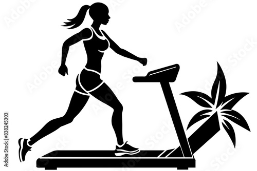 while jogging silhouette vector illustration