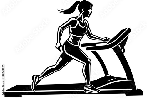 while jogging silhouette vector illustration