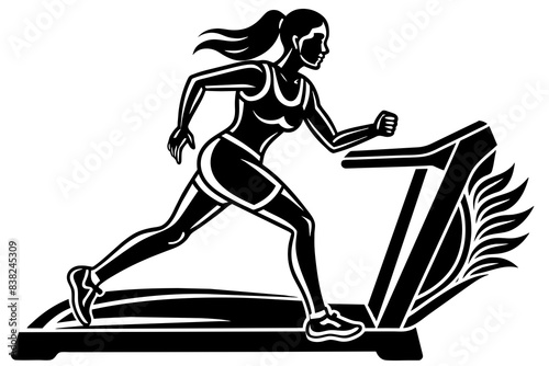 while jogging silhouette vector illustration