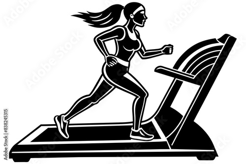 while jogging silhouette vector illustration