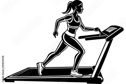 while jogging silhouette vector illustration