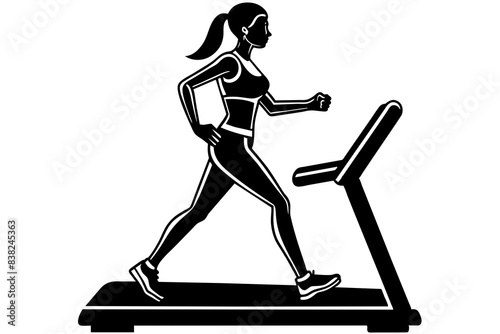 while jogging silhouette vector illustration