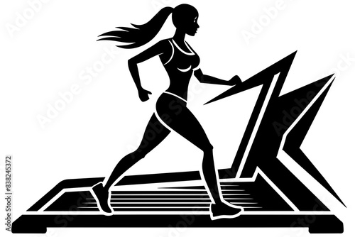 while jogging silhouette vector illustration