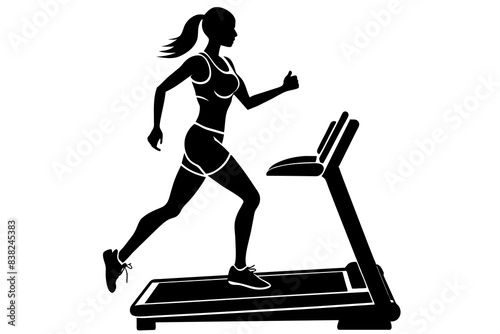 while jogging silhouette vector illustration