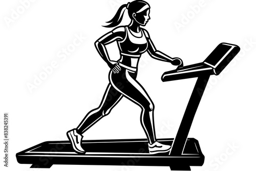 while jogging silhouette vector illustration