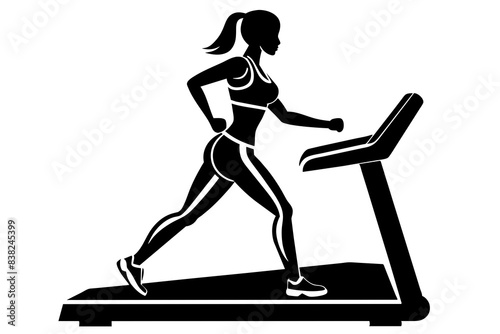 while jogging silhouette vector illustration