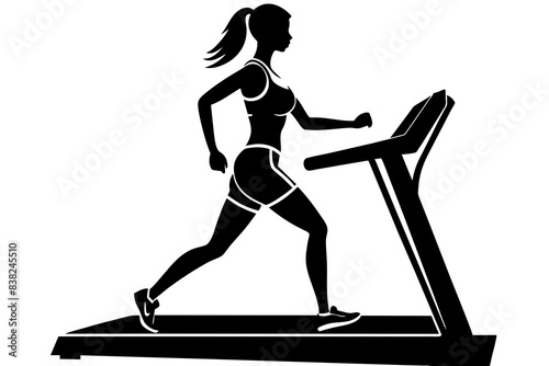 while jogging silhouette vector illustration
