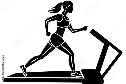 while jogging silhouette vector illustration