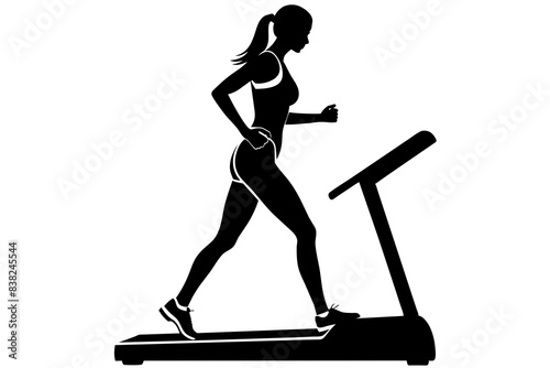 while jogging silhouette vector illustration