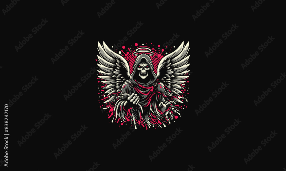 Obraz premium angel of death angry vector illustration artwork design