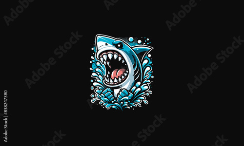 head shark angry vector illustration artwork design