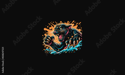 head panther angry vector illustration artwork design