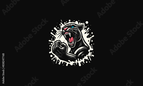 head panther angry vector illustration artwork design