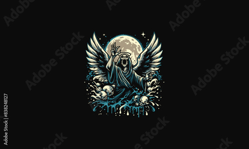 angel of death angry vector illustration artwork design