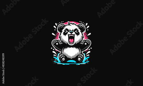 panda angry vector illustration artwork design