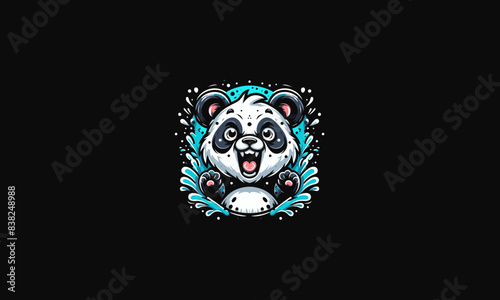 panda angry vector illustration artwork design