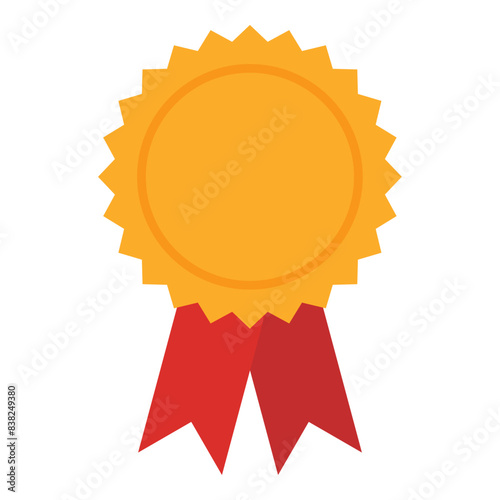 Golden award medal icon on white background