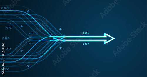 Abstract arrow direction. Technology background