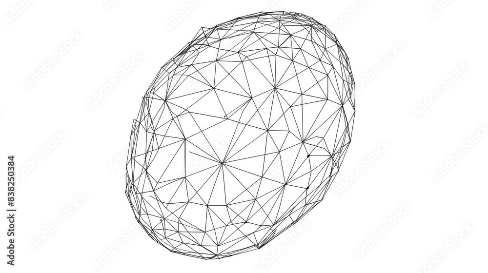 An abstract modern illustration with a polygonal sphere shape and modern geometric pattern An abstract modern illustration with a polygonal sphere shape and modern geometric pattern