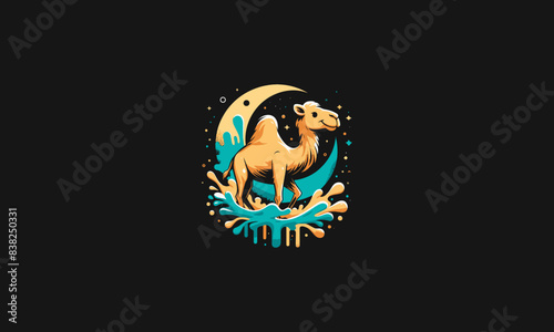 cartoon camel vector illustration flat design