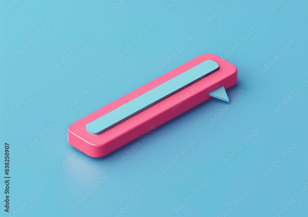 The concept of minimalist blank search bar on pastel blue background is rendered in 3D.
