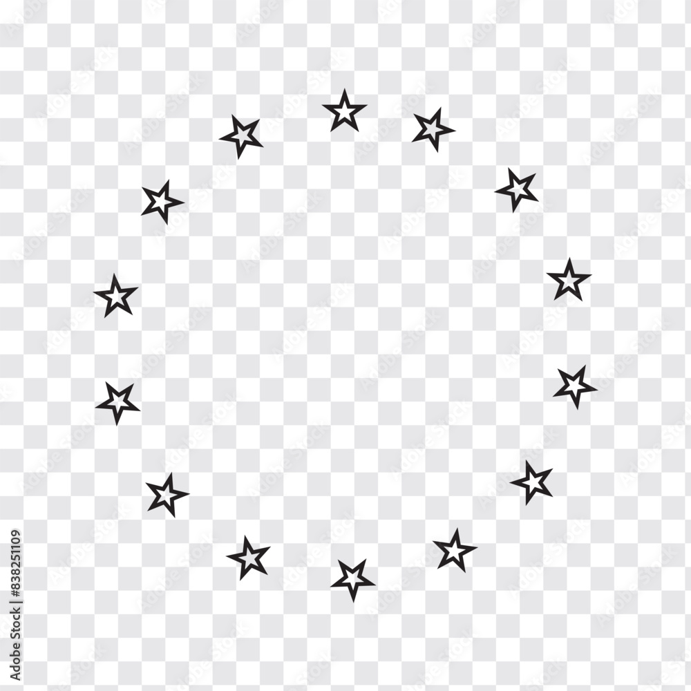 Fototapeta premium star in circle isolated on white background vector illustration. stars in round circular emblem. Stars in circle icon vector.