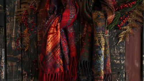 Scarves to celebrate Christmas and New Year's Day