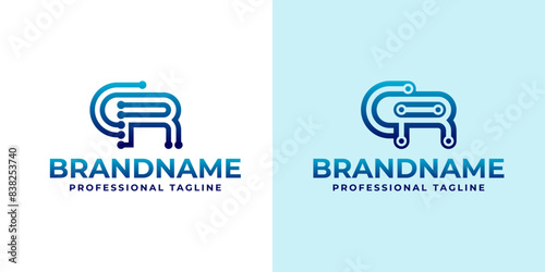 Letters CR Technology Logo, Great for Tech Hardware and Electronics Brands