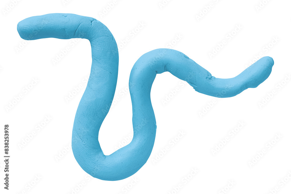 Light blue plasticine isolated on transparent background.