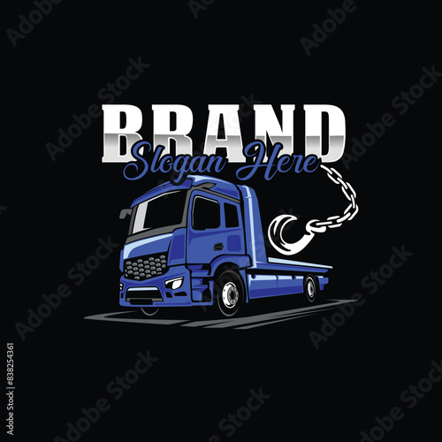 towing truck logo template
