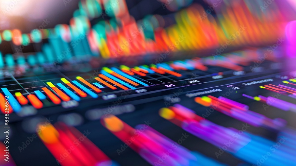 A photograph of a financial report with charts and graphs, highlighting stock market performance A photograph of a financial report with charts and graphs, highlighting stock market performance