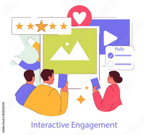 Interactive Engagement. Flat Vector Illustration
