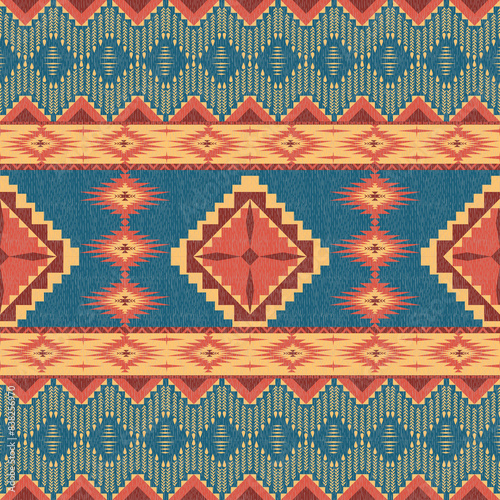 Fabric pattern native american design geometric pattern navajo , boho , american indian
style pattern seamless vector for fabric patterns, curtains or home decorations.