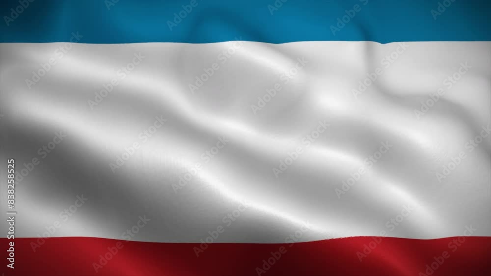 Crimea flag waving animation, perfect loop, official colors, 4K video Crimea flag waving animation, perfect loop, official colors, 4K video