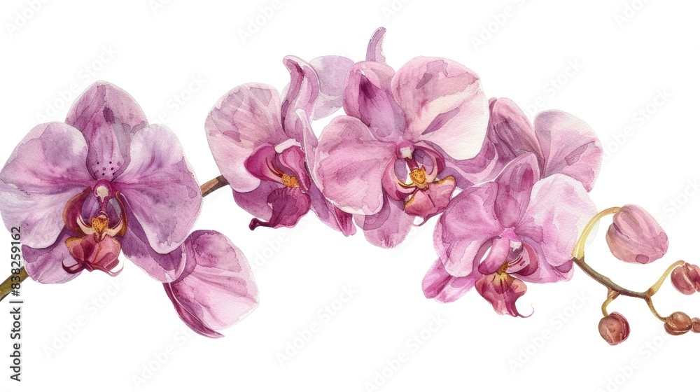 A close-up shot of a single flower on a white background, great for use in advertising or editorial content A close-up shot of a single flower on a white background, great for use in advertising or editorial content