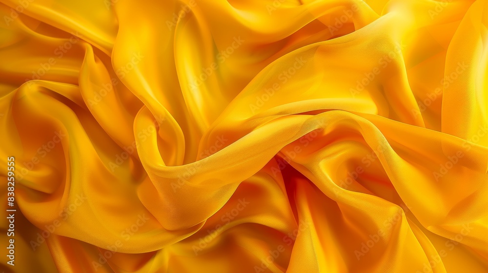 An abstract image of flowing yellow fabric An abstract image of flowing yellow fabric