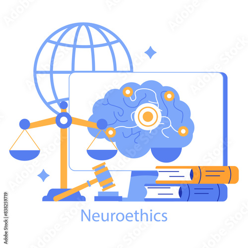 Neuroethics concept Vector illustration