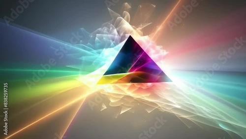 abstract triangle prism light moving background animation art - 4k new stock video footage animation design AI